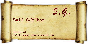 Seif Gábor névjegykártya