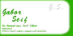 gabor seif business card